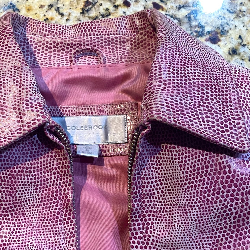 Pink leather jacket